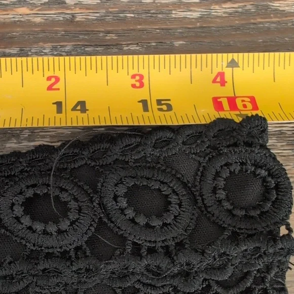 Le Château Black Eyelet Lace Midi Skirt Mesh Inset Boho Festival Size 10 - Picture 14 of 15